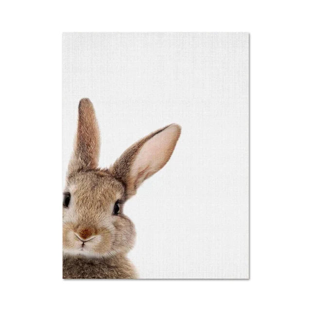 Søt kanin foto-shoot plakat veggkunst fine art lerrettrykk baby dyrebilder for barnerom veggdekorasjon | Skanto