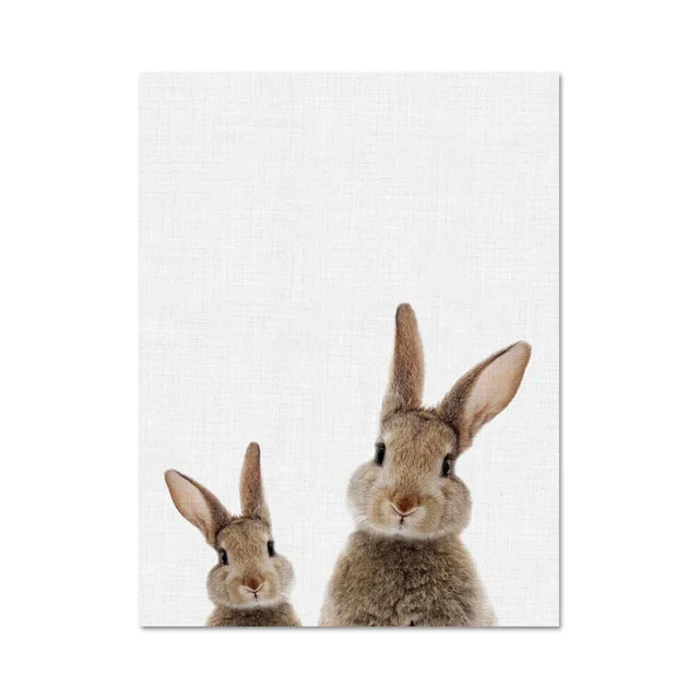 Søt kanin foto-shoot plakat veggkunst fine art lerrettrykk baby dyrebilder for barnerom veggdekorasjon | Skanto