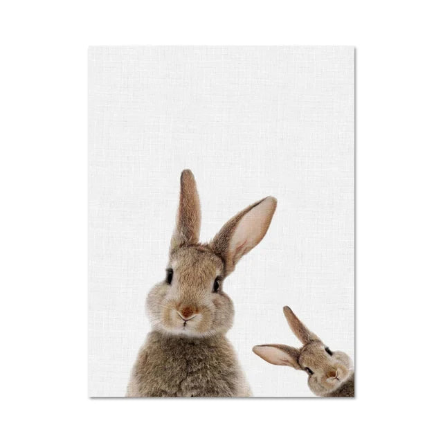 Søt kanin foto-shoot plakat veggkunst fine art lerrettrykk baby dyrebilder for barnerom veggdekorasjon | Skanto