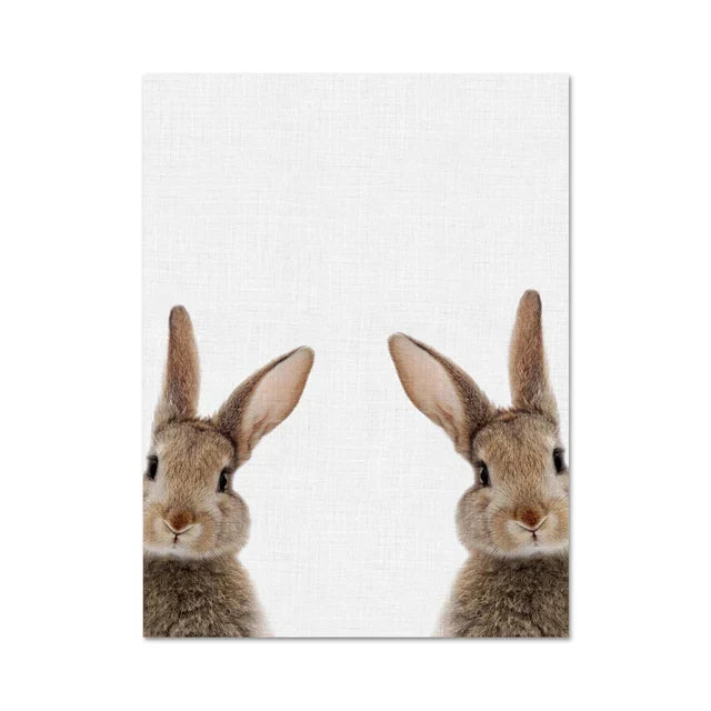 Søt kanin foto-shoot plakat veggkunst fine art lerrettrykk baby dyrebilder for barnerom veggdekorasjon | Skanto