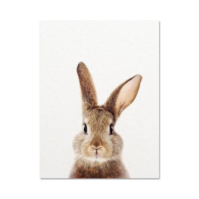 Søt kanin foto-shoot plakat veggkunst fine art lerrettrykk baby dyrebilder for barnerom veggdekorasjon | Skanto