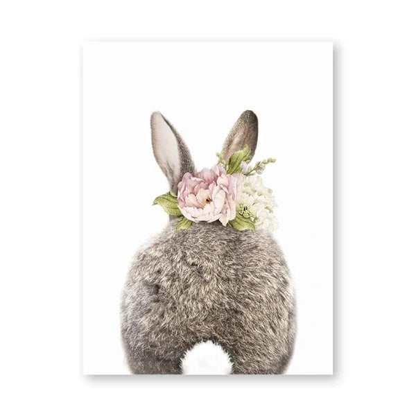 Søt kanin foto-shoot plakat veggkunst fine art lerrettrykk baby dyrebilder for barnerom veggdekorasjon | Skanto