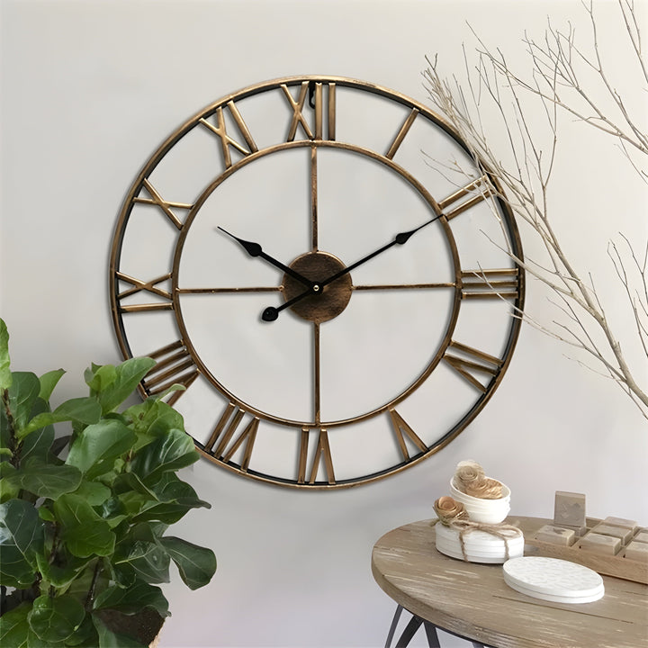 Romerske tall Jern Kunst Hengeklokke Stille Design | Skanto