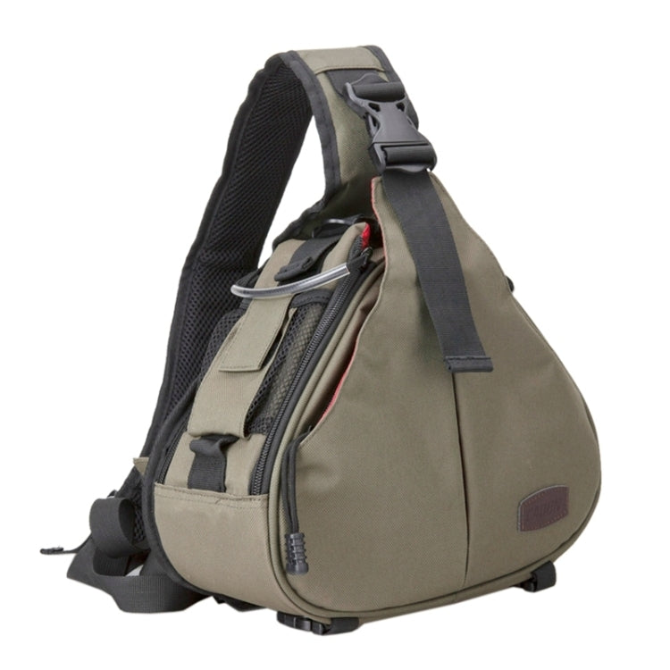 Skanto | CADEN Triangle Tscope Sling Shoulder Cross Digital Camera Bags Case Soft Bag with Rain Cover for Canon Nikon Sony K1, Størrelse: 36*31*15cm (Hærgrønn)