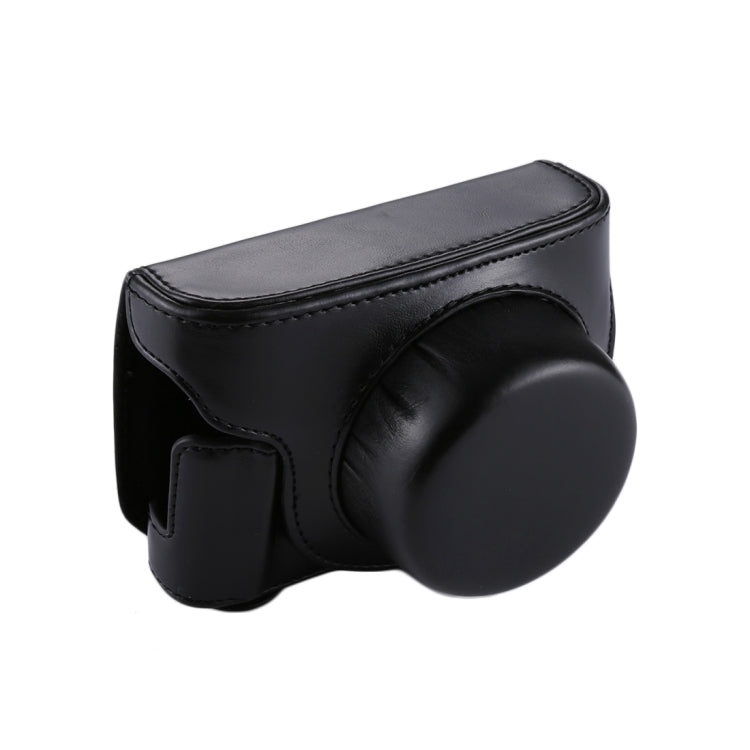 Skanto | Full Body Camera PU Læder Kamera Taske med Rem til Panasonic Lumix GF7 / GF8 / GF9 (12-32mm / 14-42mm Linse)(Sort)