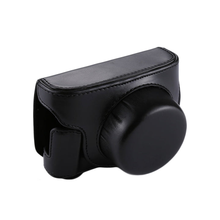Skanto | Full Body Camera PU Læder Kamera Taske med Rem til Panasonic Lumix GF7 / GF8 / GF9 (12-32mm / 14-42mm Linse)(Sort)