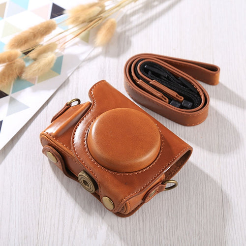 Skanto | Helkropp bag laget av PU-lær med skulderrem for Canon G9X / G9X II (Brun)
