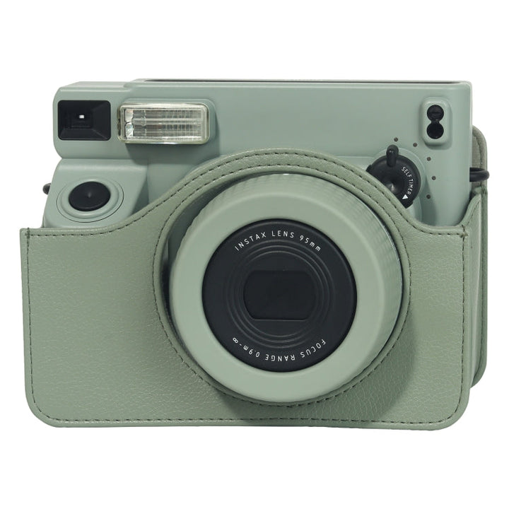 Skanto | For FUJIFILM Instax WIDE 400 Helkropp Skinnveske med Skulderreim (Grønn)