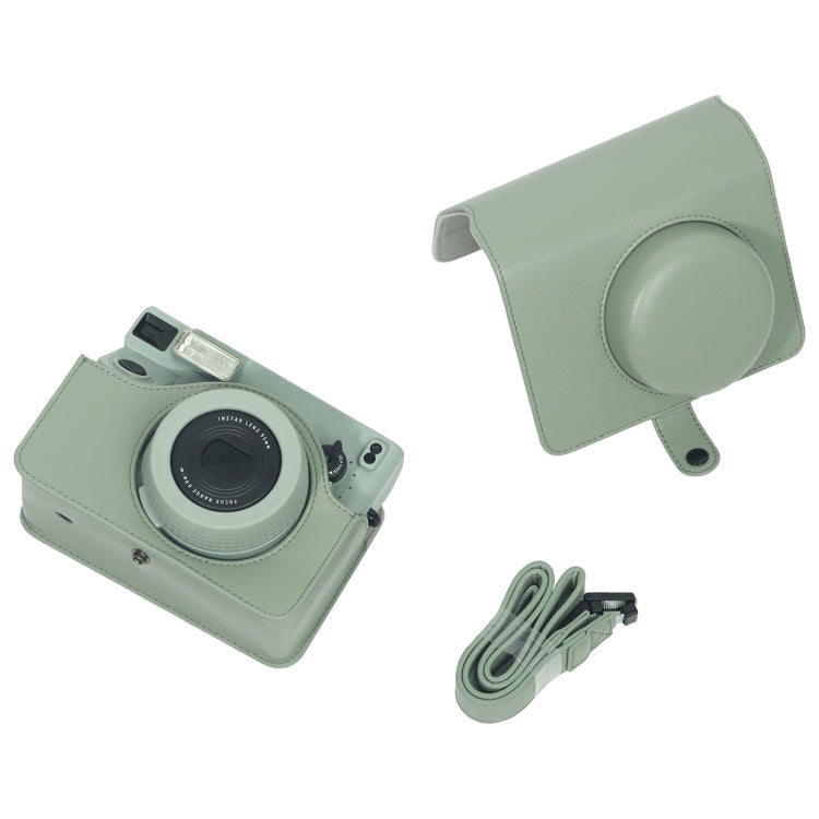 Skanto | For FUJIFILM Instax WIDE 400 Helkropp Skinnveske med Skulderreim (Grønn)