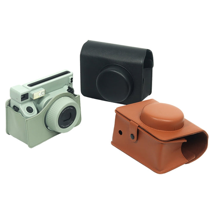 Skanto | For FUJIFILM Instax WIDE 400 Helkropp Skinnveske med Skulderreim (Grønn)