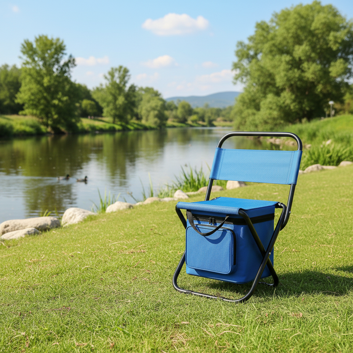 Moderne industrielle rektangulære Oxford-stoff stålpipe sammenleggbare camping stol ryggstøtte uten armer for hage og utendørs terrasse | Skanto