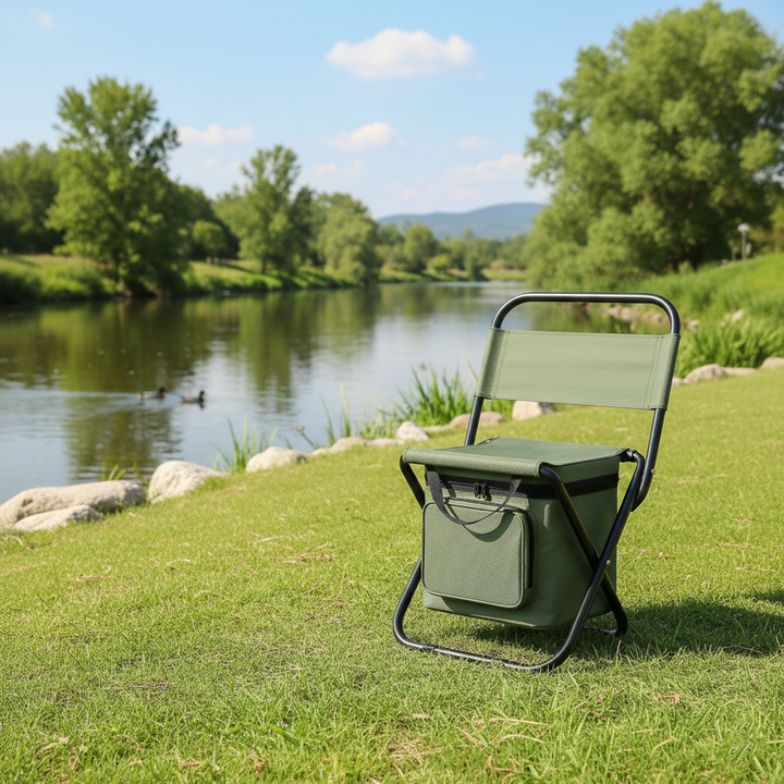 Moderne industrielle rektangulære Oxford-stoff stålpipe sammenleggbare camping stol ryggstøtte uten armer for hage og utendørs terrasse | Skanto