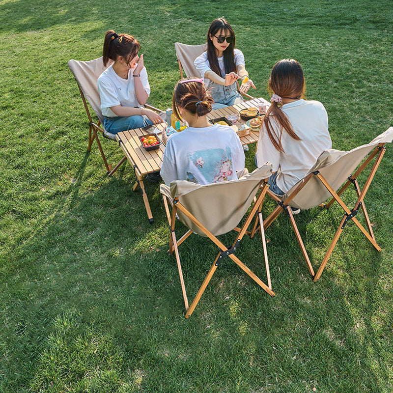 Sammenleggbar ryggstøtte laget av Oxford-stoff med beslag for utendørs campingstoler