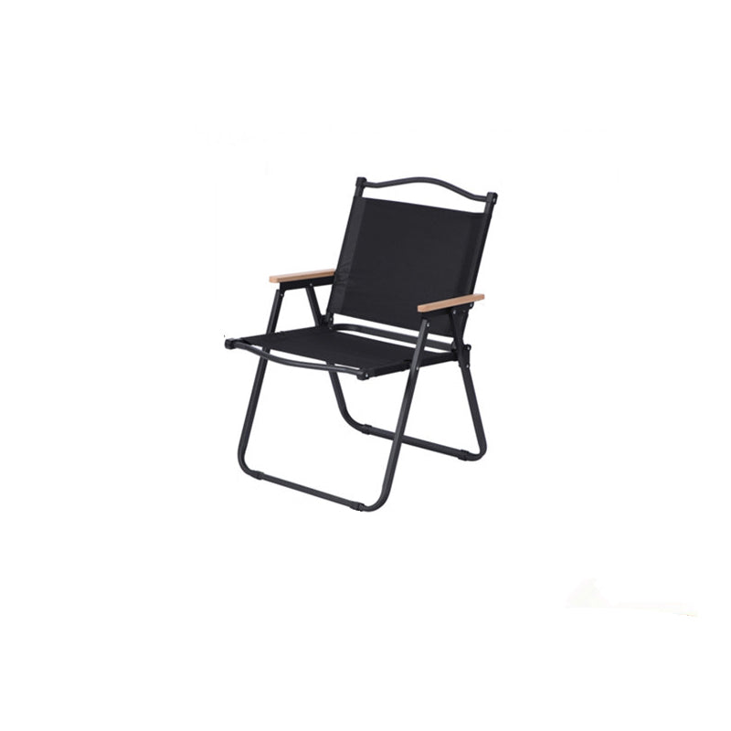 Moderne Minimalistisk Rektangel Bøk Tre Karbon Stål Oxford Stoff Utendørs Sammenleggbar Camping Stol Ryggstøtte Armlene For Hage | Skanto