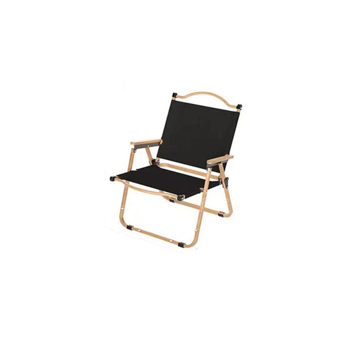 Moderne Minimalistisk Rektangel Bøk Tre Karbon Stål Oxford Stoff Utendørs Sammenleggbar Camping Stol Ryggstøtte Armlene For Hage | Skanto