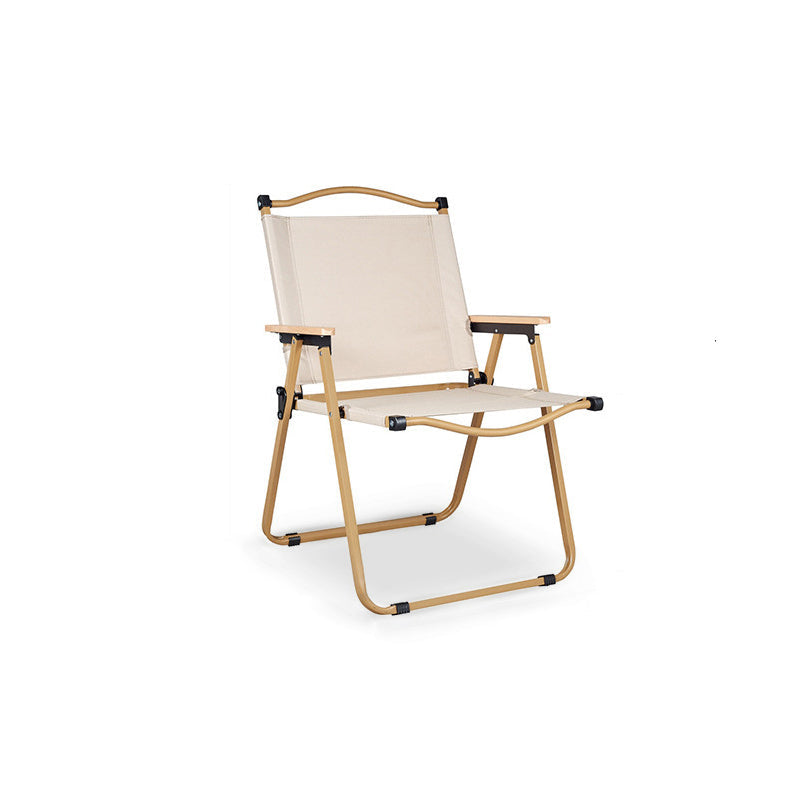 Moderne Minimalistisk Rektangulær Utendørs Karbonstål Aluminium Legert Bøk Tre Oxford Stoff PET Sammenleggbar Bærbar Avtakbar Camping Stol Ryggstøtte Armlene For Hage | Skanto