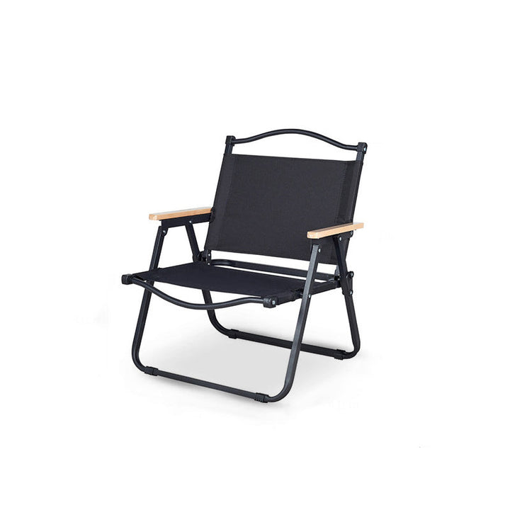 Moderne Minimalistisk Rektangulær Utendørs Karbonstål Aluminium Legert Bøk Tre Oxford Stoff PET Sammenleggbar Bærbar Avtakbar Camping Stol Ryggstøtte Armlene For Hage | Skanto