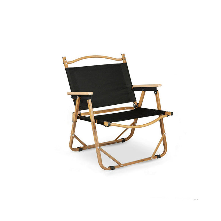 Moderne Minimalistisk Rektangulær Utendørs Karbonstål Aluminium Legert Bøk Tre Oxford Stoff PET Sammenleggbar Bærbar Avtakbar Camping Stol Ryggstøtte Armlene For Hage | Skanto