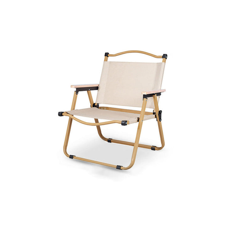 Moderne Minimalistisk Rektangulær Utendørs Karbonstål Aluminium Legert Bøk Tre Oxford Stoff PET Sammenleggbar Bærbar Avtakbar Camping Stol Ryggstøtte Armlene For Hage | Skanto