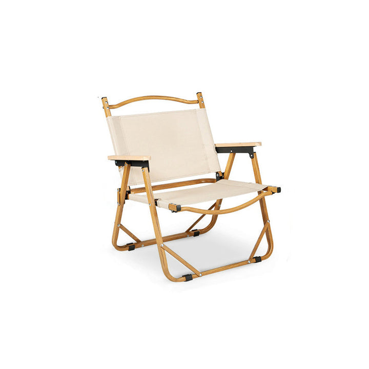 Moderne Minimalistisk Rektangulær Utendørs Karbonstål Aluminium Legert Bøk Tre Oxford Stoff PET Sammenleggbar Bærbar Avtakbar Camping Stol Ryggstøtte Armlene For Hage | Skanto