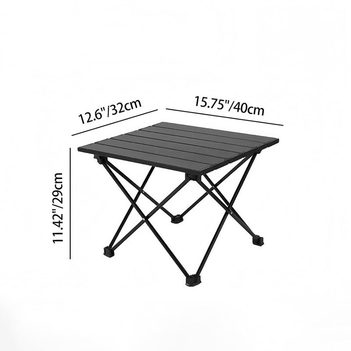 Sammenleggbart firkantet sidebord laget av karbonstål og aluminium for utendørs bruk