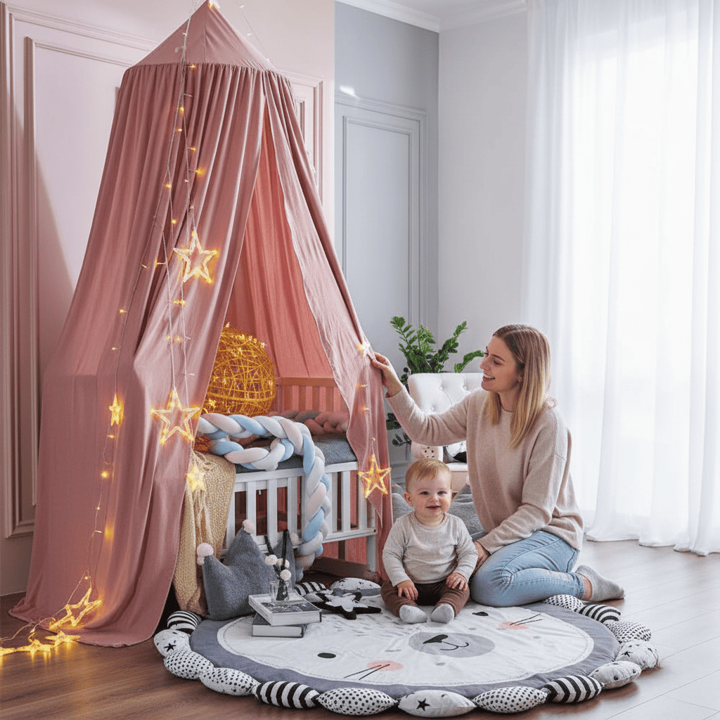 Skanto | Elegant polyester markise for et rolig barnerom
