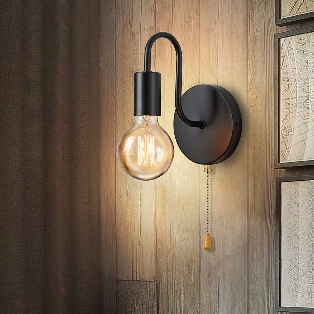 Nordisk industriell vegglampe i svart jern for moderne dekor | Skanto