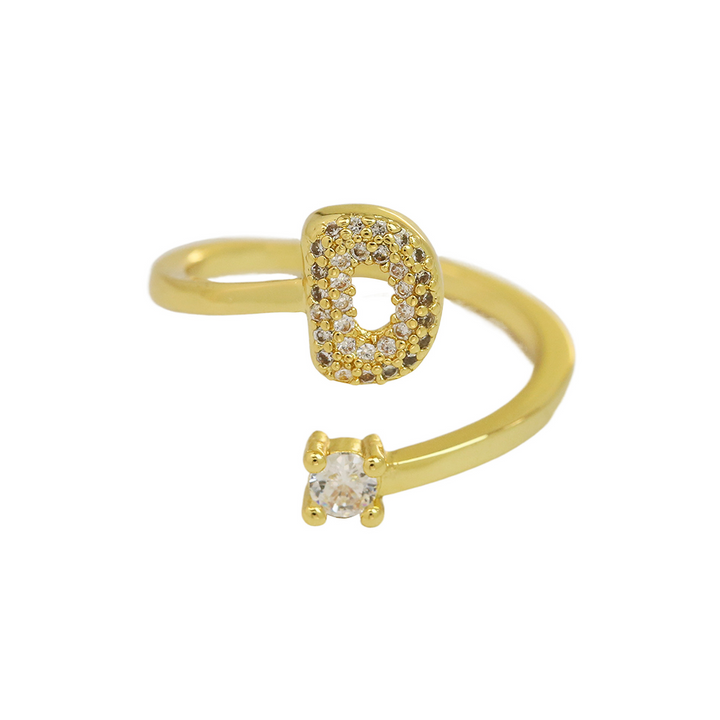Skanto | Delikat Boble Diamant Innpakning Initial Ring