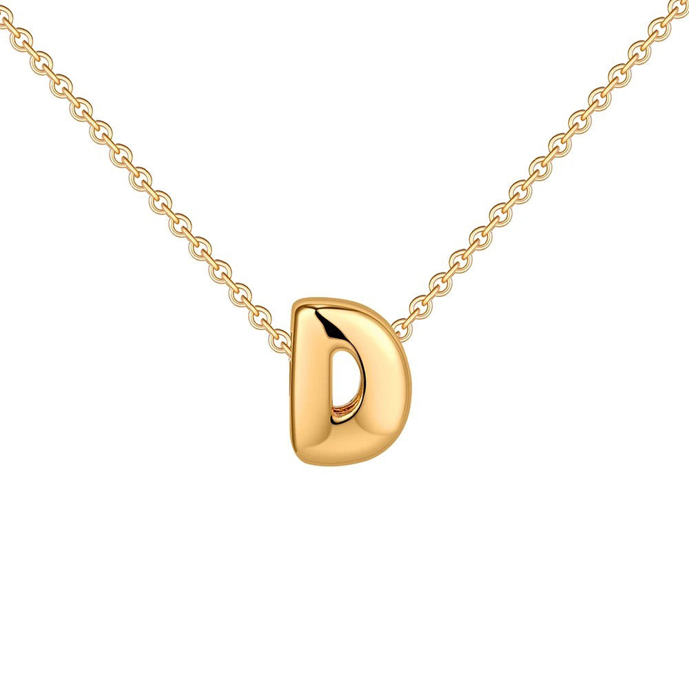 Skanto | Dainty Bubble Letter Initial Necklace