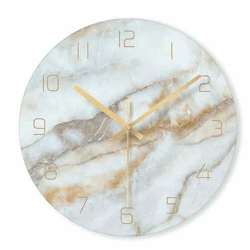 Oliven – Elegante Wanduhr mit Marmor-Inspiration