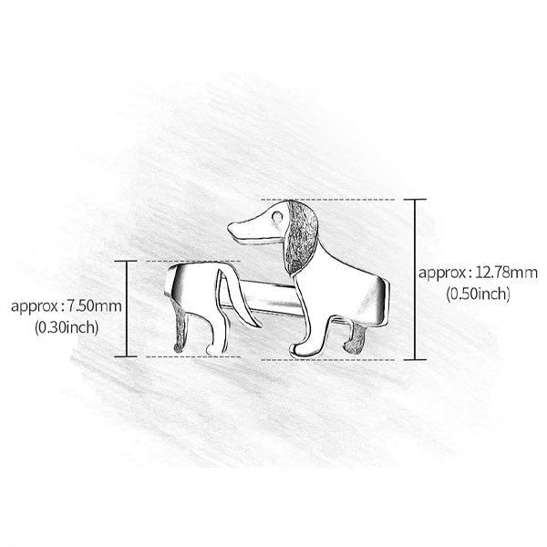 Dachshund Hund 925 Sølv Justerbar Ring | Skanto