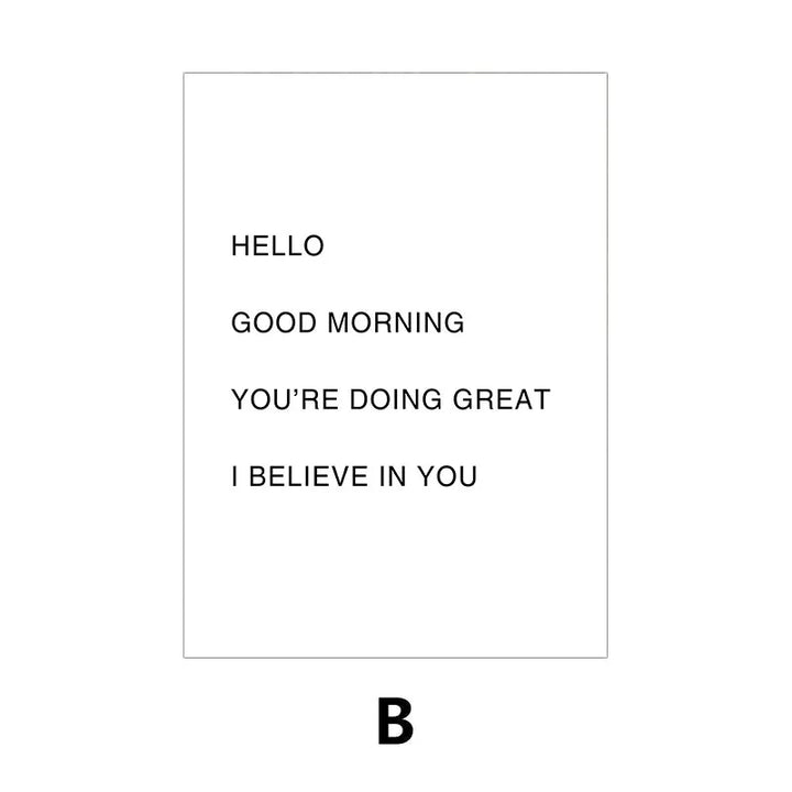 Daglig motivasjon Inspirasjons sitater Plakater Veggkunst Fine Art Lerretstrykk Enkle sitater Bilder For Soverom Kontor Arbeidsrom Kontor Dekor | Skanto