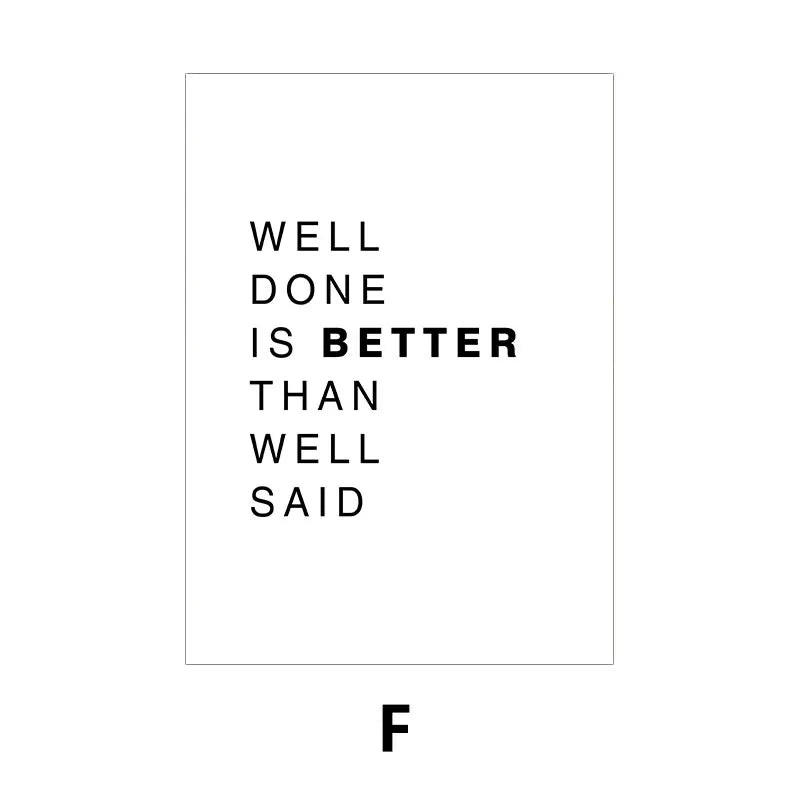 Daglig motivasjon Inspirasjons sitater Plakater Veggkunst Fine Art Lerretstrykk Enkle sitater Bilder For Soverom Kontor Arbeidsrom Kontor Dekor | Skanto