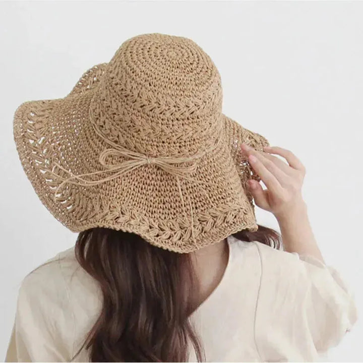 Kvinnenes Solhatt – Lettvekt Retro Stråstrandhatt | Ideell for Sommer og Ferie | Skanto