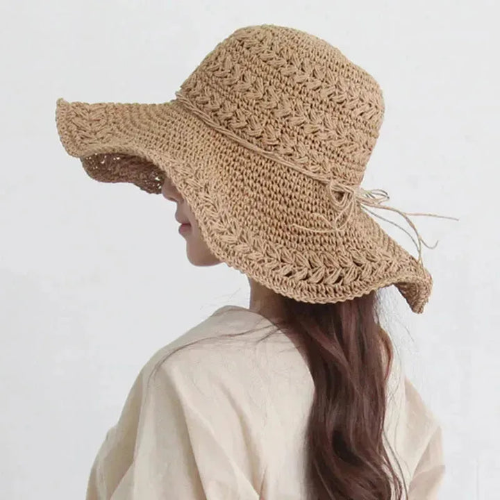 Solhatt for dame – Lett retro stråhatt til stranden | Ideell for sommer og høytider