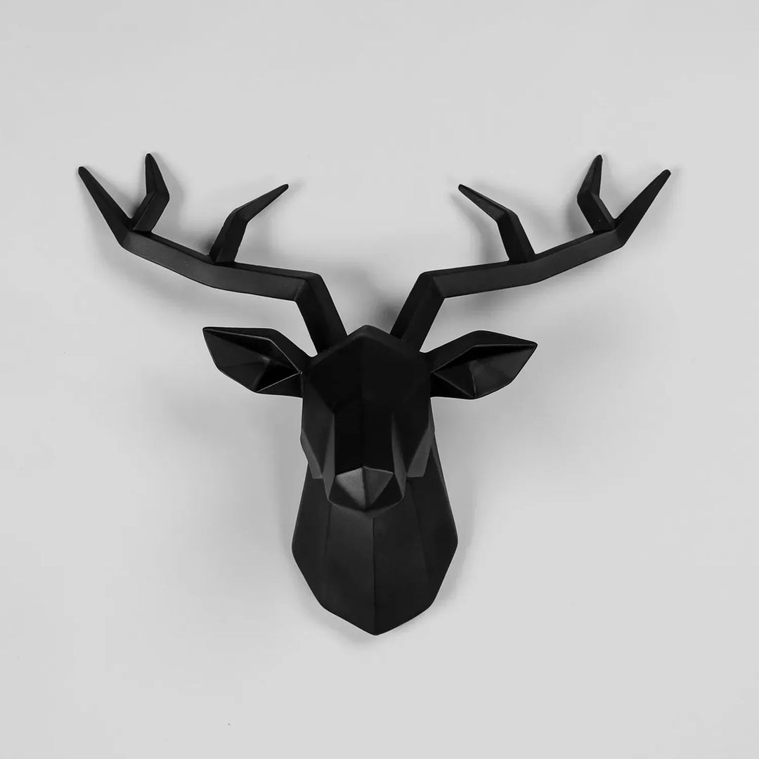 Skanto | Hjort Hode Skulptur Dyrs Statuett Figurer Veggmontering Kreativ Elg Kunst Gevir Statuett for Kontorinnredning Vegghengende