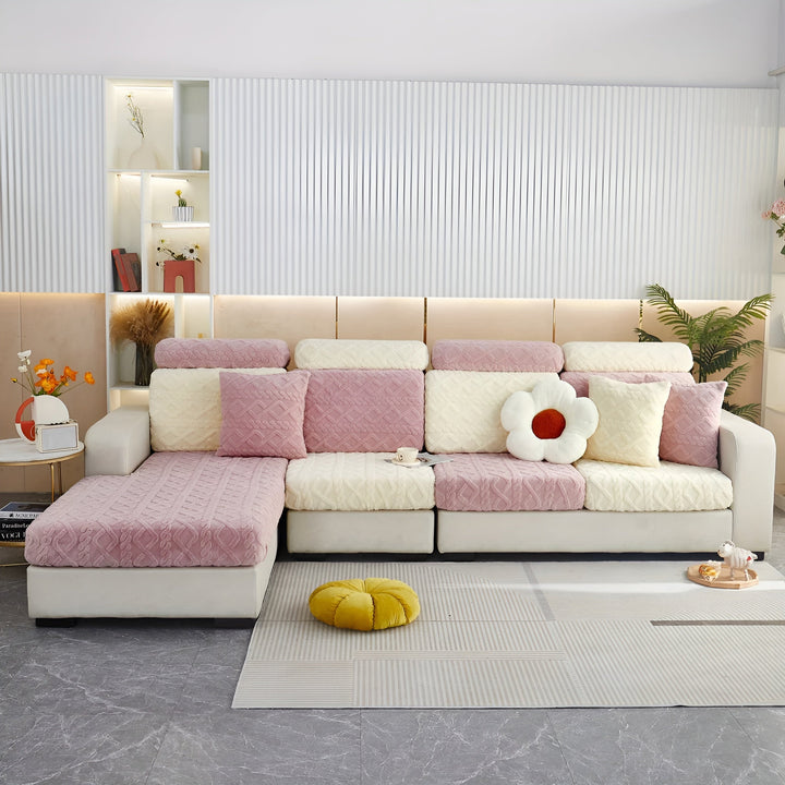 Trekk til sofa i fløyel med diamantmønster – Mykt og luksuriøst | Passer perfekt til enhver sofa