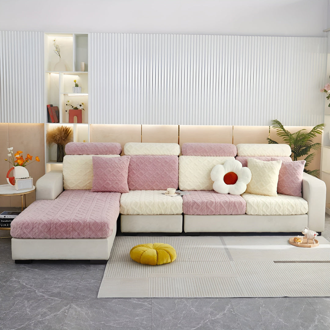 Trekk til sofa i fløyel med diamantmønster – Mykt og luksuriøst | Passer perfekt til enhver sofa