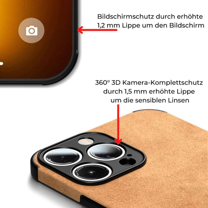 Skanto | Alcantara-look iPhone Deksel – Elegant beskyttelse for enheten din
