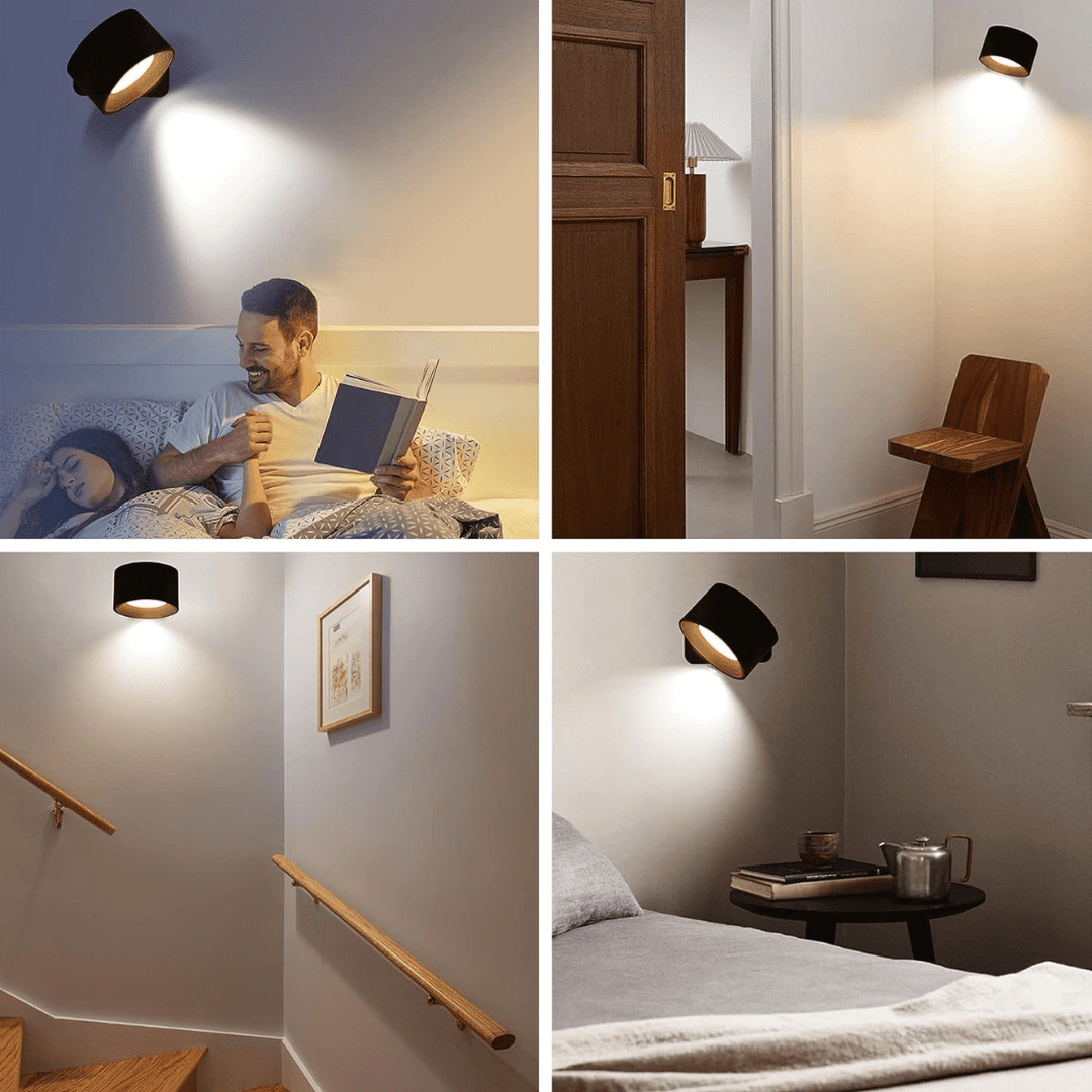 Skanto | FlexiLamp – Trådløs, Oppladbar Vegglampe med 360° Rotasjon