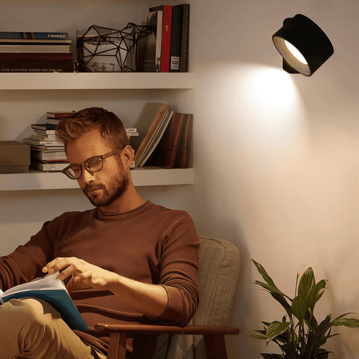 Trådløs Vegglampe – 360° Justerbar og Oppladbar LED-belysning (USB)