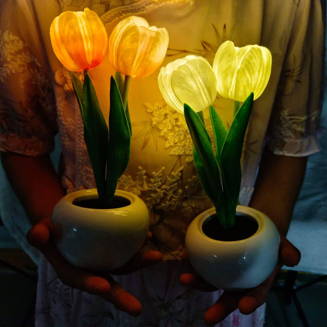 Skanto | Moderne Kreativ Simulering Tulipan Peony LED Nattlys Bordlampe