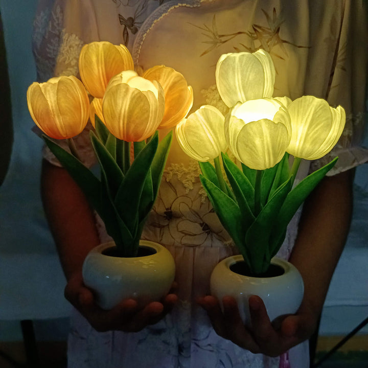 Skanto | Moderne Kreativ Simulering Tulipan Peony LED Nattlys Bordlampe