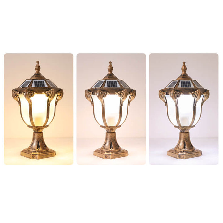 Europeisk retro hagelampe laget av støpt aluminium, glass, solcelledrevet, vanntett, for utendørs bruk