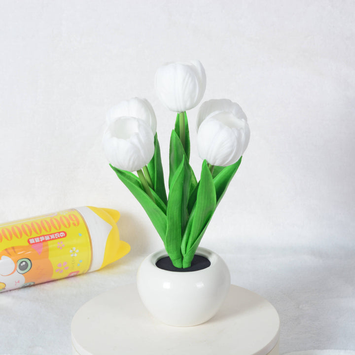 Skanto | Moderne Kreativ Simulering Tulipan Peony LED Nattlys Bordlampe