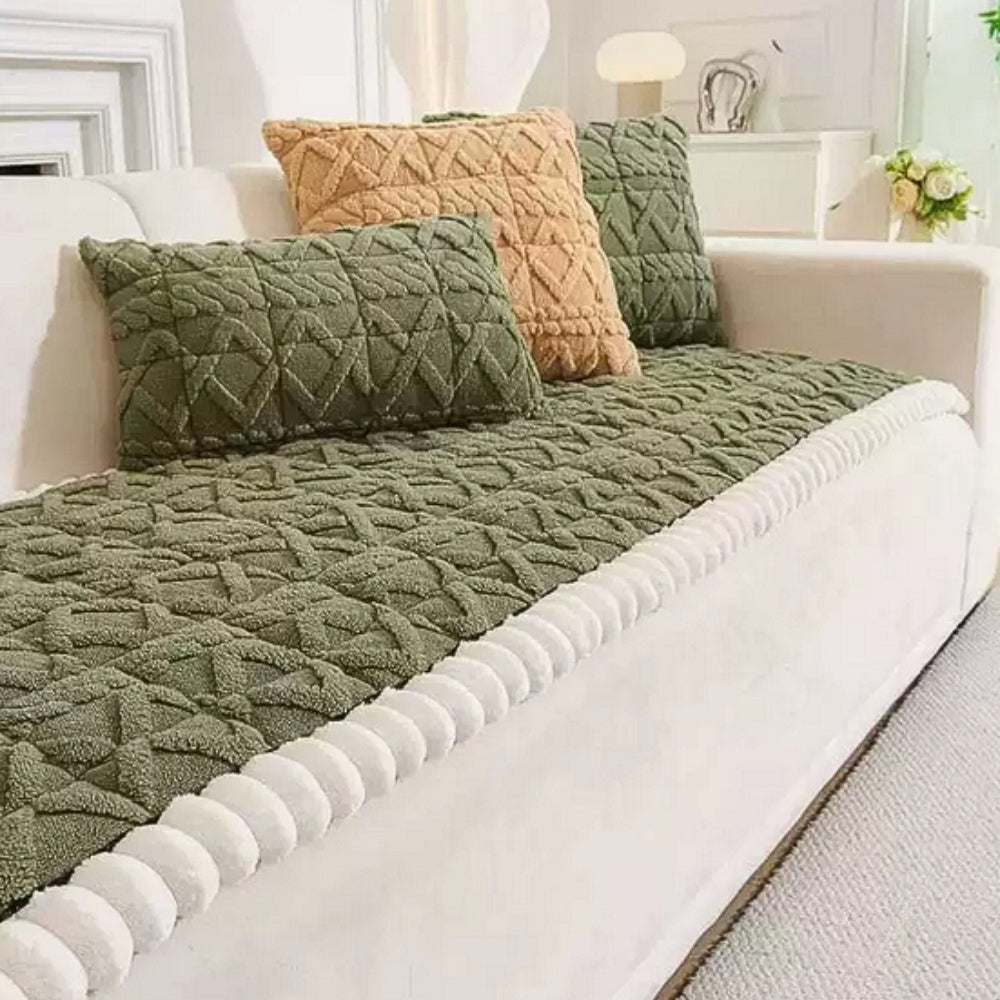 Skanto | Snuggle Sherpa Plush Sofa Protector Cover