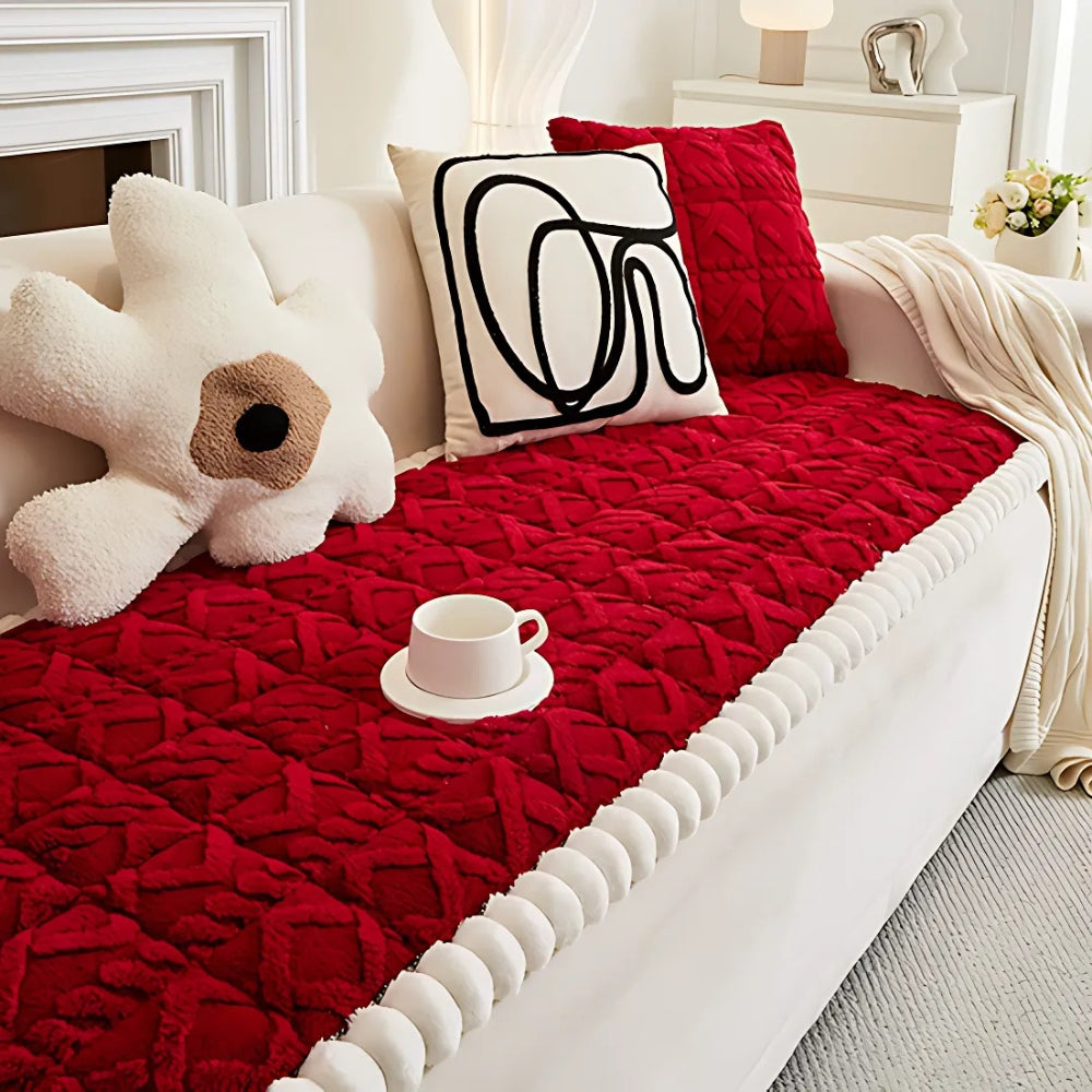 Skanto | Snuggle Sherpa Plush Sofa Protector Cover