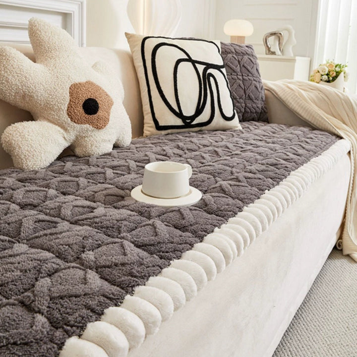 Skanto | Snuggle Sherpa Plush Sofa Protector Cover