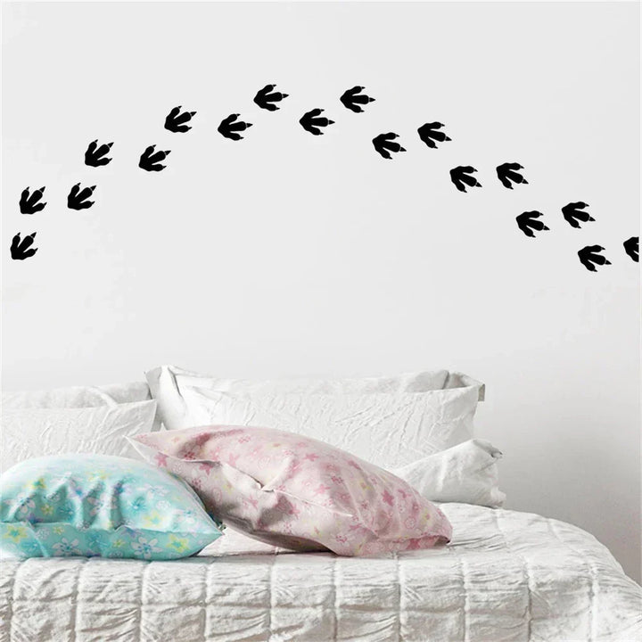 Dino-fotspor-veggklistremerke sett med 27 stykk vinyl PVC veggklistermerker for barnerom avtagbare Peel N Stick klistremerker for barnerom kreativ DIY interiør | Skanto
