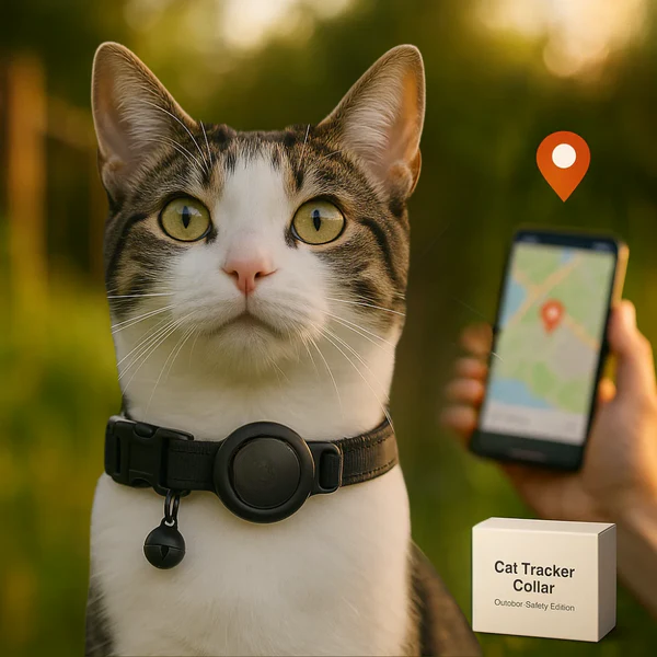 Skanto | Kat GPS Sporingshalsbånd | Hurtigutløserlås, Reflekterende Design & Holdbar for Utendørs Sikkerhetseventyr